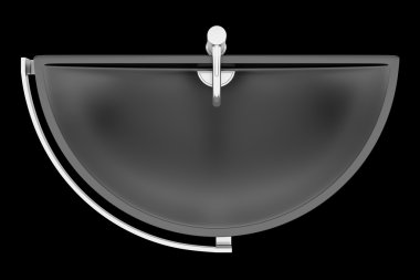 widok z góry czarny ceramiczne łazienka umywalka na białym tle na czarnym tle