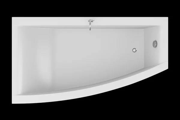 黒の背景上に分離されて近代的な浴槽のトップ ビュー — ストック写真