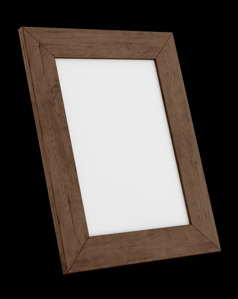 Wooden table picture frame isolated on black background — Stock Photo, Image