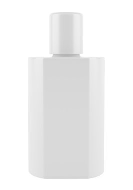 Beyaz arka plan üzerinde izole boş şampuan şişesi