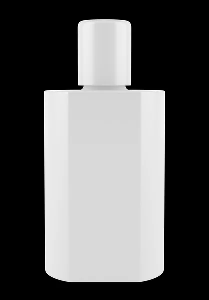 Blank shampoo bottle isolated on black background — Stock Photo, Image