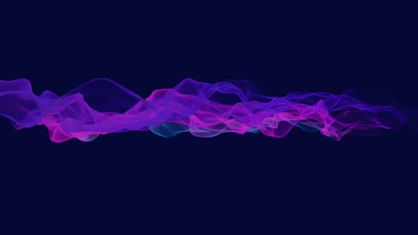 Abstract Light Blue Purple Waves Curve Move Smoothly Space — Stock Video