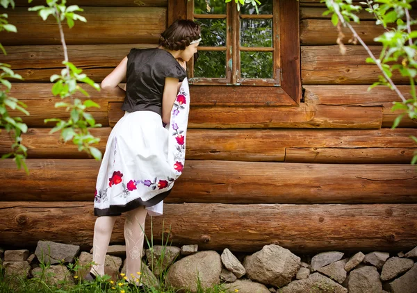 Nice Hungarian girl in national clothes — Stock Photo, Image