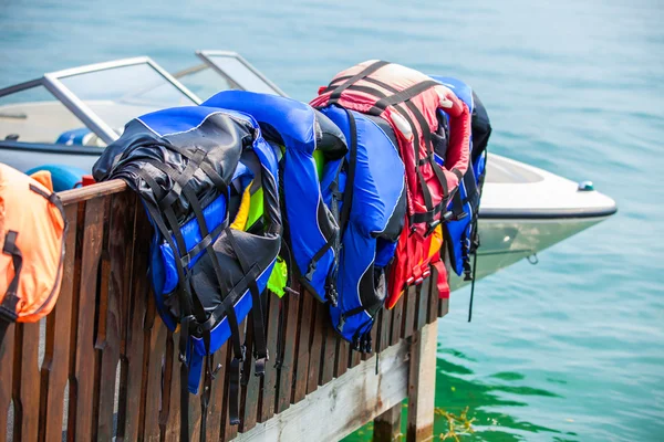 Life jackets at beach — Stock Photo, Image