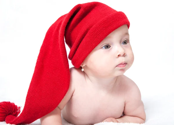 Cute newborn baby in a hat — Stock Photo, Image