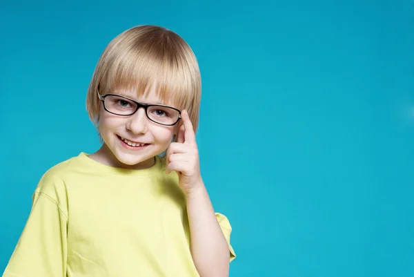 Portrait of the nice boy in glasses — Stock Photo, Image
