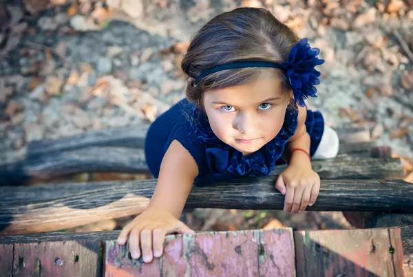 Portrait of a beautiful liitle girl close-up — Stock Photo, Image