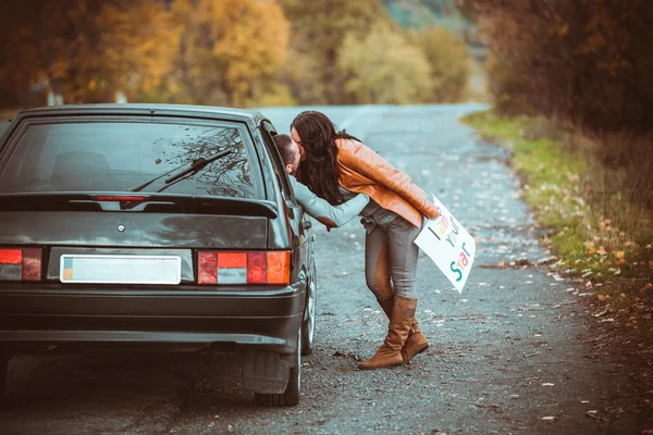 First acquaintance of   young couple — Stock Photo, Image