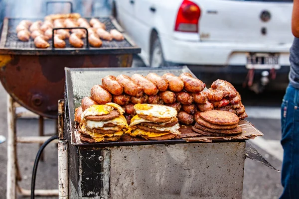 Barbecue Sausages Meat Streets Buenos Aires Lgbt March — Stock Photo, Image