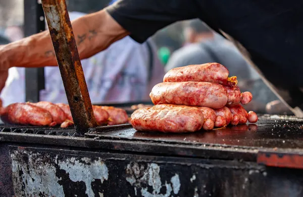 Barbecue Sausages Meat Streets Buenos Aires Lgbt March — Stock Photo, Image