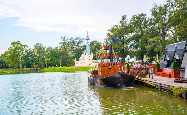 Buenos Aires Argentinien 2022 Bootsanlegestelle Der Lagune Kinderrepublik Eine Miniaturstadt — Stockfoto