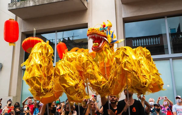 February 2022 Buenos Aires Argentina Chinese Symbol Dragon Celebration Chinese — Stock Photo, Image