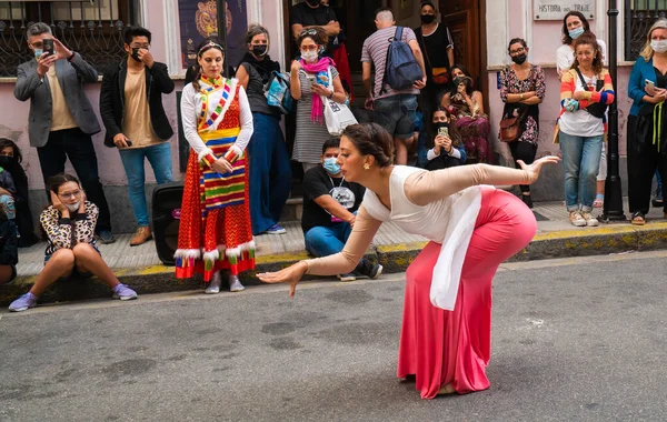 Febbraio 2022 Buenos Aires Argentina Ballerina Che Balla Durante Celebrazioni — Foto Stock