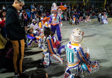 Buenos Aires, Arjantin - 12 Şubat 2022: Buenos Aires Arjantin 'deki karnavala katılanlar