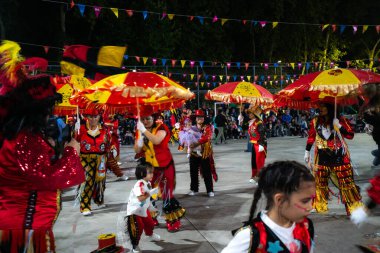 Buenos Aires, Arjantin - 12 Şubat 2022: Buenos Aires Arjantin 'deki karnavala katılanlar