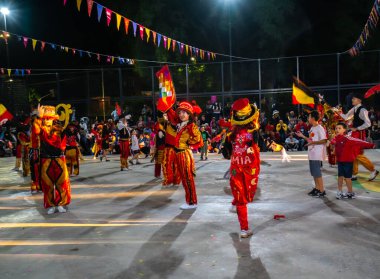 Buenos Aires, Arjantin - 12 Şubat 2022: Buenos Aires Arjantin 'deki karnavala katılanlar