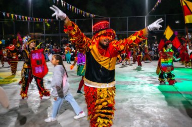 Buenos Aires, Arjantin - 12 Şubat 2022: Buenos Aires Arjantin 'deki karnavala katılanlar