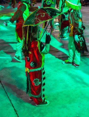 Buenos Aires, Arjantin - 12 Şubat 2022: Buenos Aires Arjantin 'deki karnavala katılanlar