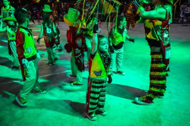 Buenos Aires, Arjantin - 12 Şubat 2022: Buenos Aires Arjantin 'deki karnavala katılanlar