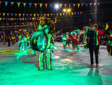 Buenos Aires, Arjantin - 12 Şubat 2022: Buenos Aires Arjantin 'deki karnavala katılanlar