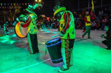 Buenos Aires, Arjantin - 12 Şubat 2022: Buenos Aires Arjantin 'deki karnavala katılanlar