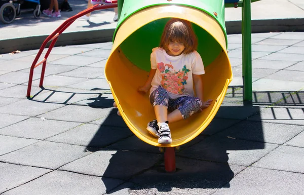 Little Girl Playground Park — Stock Photo, Image