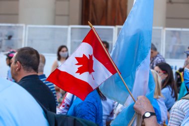 6 Mart 2022 Buenos Aires Arjantin: Buenos Aires 'teki Rus saldırısı sırasında Ukrayna' ya destek için Kanada 'yı işaretle.