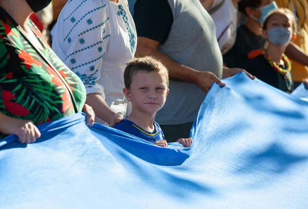 March 2022 Buenos Aires Argentina Children March Support Ukraine Russian — Stock Photo, Image