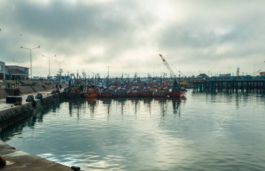 Mar del Plata, Arjantin, 09.04.2022: Mar del Plata Arjantin balıkçılık limanı