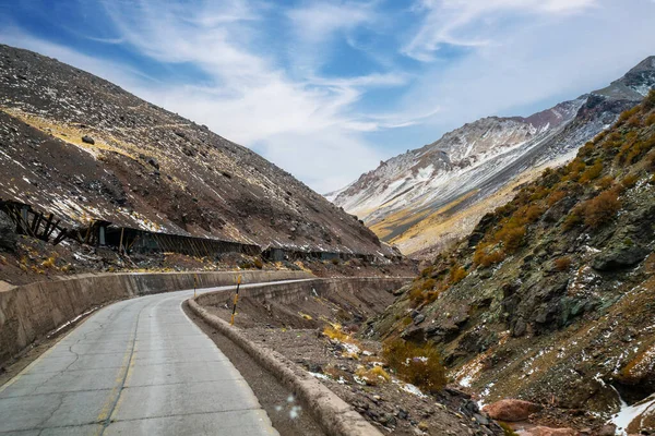 Andes Mountain Landscape Way Chile — Stock Photo, Image