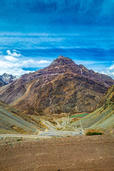 Paisagem Montanhosa Dos Andes Caminho Chile — Fotografia de Stock