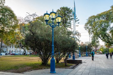 Plaza of Spain in Mendoza, Argentina - July 17, 2022: Street Art flashlight in Plaza Espana Square - Mendoza, Argentina