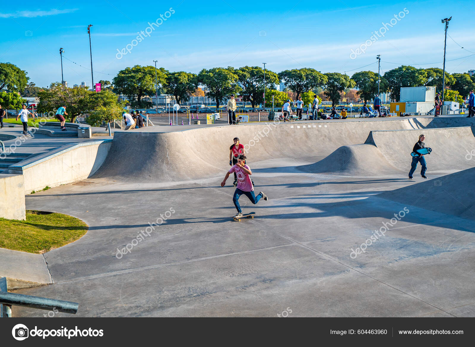 Buenos Aires Argentina May 2022 Skaters Parque Deportivo Costanera