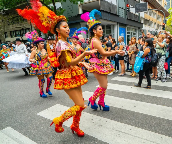 Buenos Aires Argentina 2022 Popolazione Boliviana Celebra Intera Cultura Tradizioni — Foto Stock