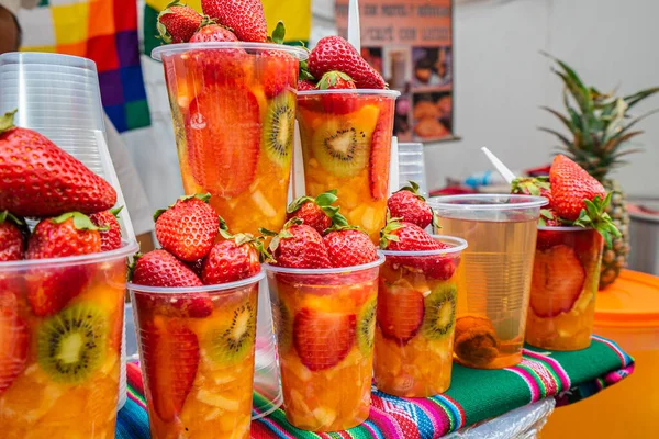 Saladas Frutas Festival Comunidade Boliviana — Fotografia de Stock