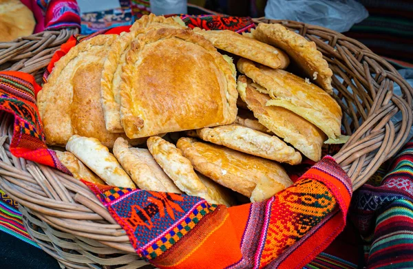 Traditionelles Bolivianisches Gebäck Beim Fest Der Bolivianischen Gemeinschaft — Stockfoto