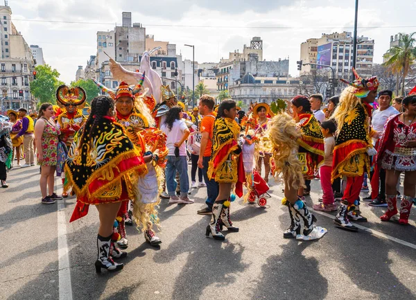 Buenos Aires Argentina 2022 Popolazione Boliviana Celebra Intera Cultura Tradizioni — Foto Stock