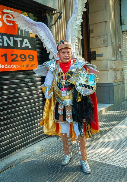 Buenos Aires Argentina 2022 Lidé Barevných Nadnárodních Kostýmech Oslavují Celou — Stock fotografie