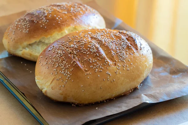 Loaf White Bread Table — Stock Photo, Image