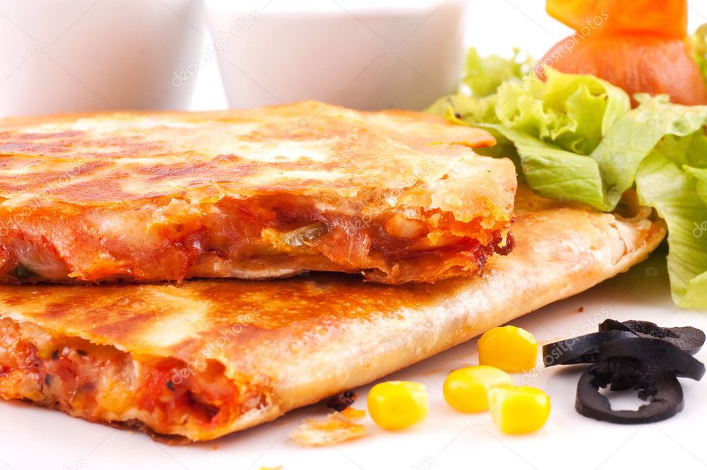Quesadillas with sauces