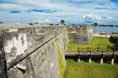 Castillo de San Marcos Ulusal Anıtı. St. Augustine, Florida . Amerika 'nın en eski şehrindeki İspanyol kalesi..