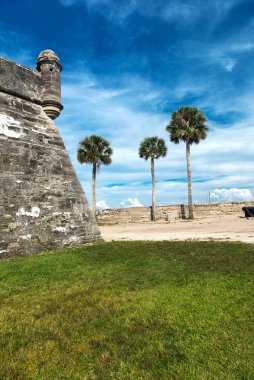 Castillo de San Marcos Ulusal Anıtı. St. Augustine, Florida . Amerika 'nın en eski şehrindeki İspanyol kalesi..
