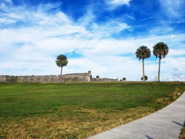 Castillo de San Marcos Ulusal Anıtı. St. Augustine, Florida . Amerika 'nın en eski şehrindeki İspanyol kalesi.. 