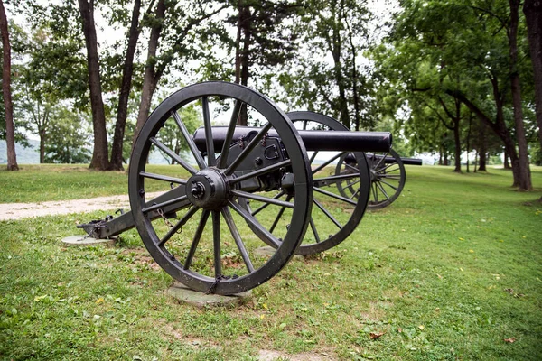 Viejo Cañón Guerra Civil Una Exposición Histórica Sobre Los Campos —  Fotos de Stock