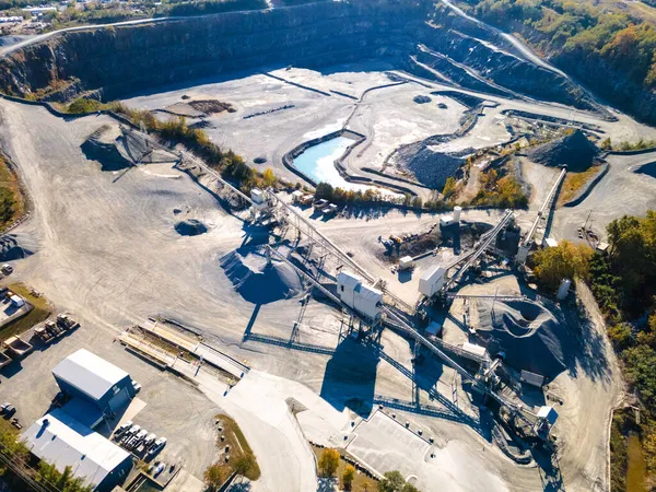 Beton Fabriek Cement Zware Industrie Productie Zicht Van Bovenaf Milieuverontreiniging — Stockfoto