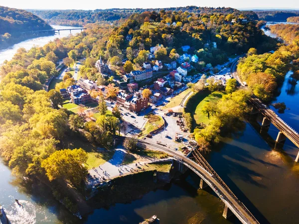 Harpers Ferry Nemzeti Történelmi Park Sunset Maryland Heights Kilátással — Stock Fotó