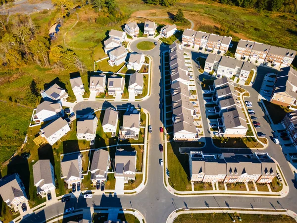 Petite Ville Dans État Virginie Banlieue Dortoir Vue Depuis Drone — Photo