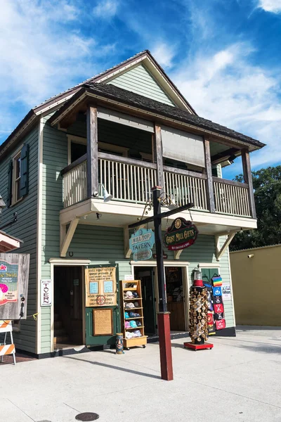 Renovated Home Brown Shutters Narrow Street Old Town Augustine Florida — Stock Photo, Image