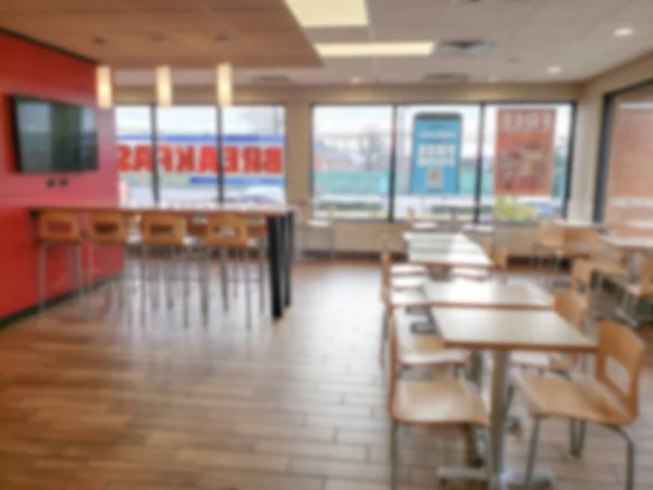 Empty Cafe Chairs Tables People Red Walls Large Windows — Stock Photo, Image