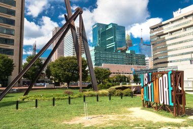 Baltimore, Maryland, ABD 17 Ekim 2021 Baltimore 'un iç limanında. Selfie için bir yer..